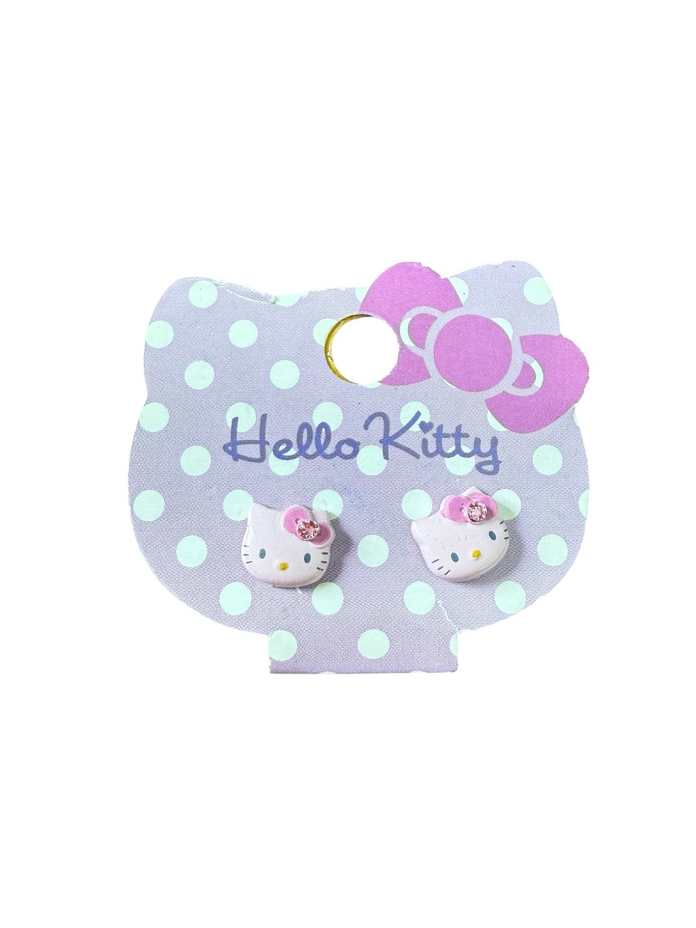Hello Kitty Sanrio 2012 Pink Rhinestone Stud Earrings NWT Kawaii Y2K